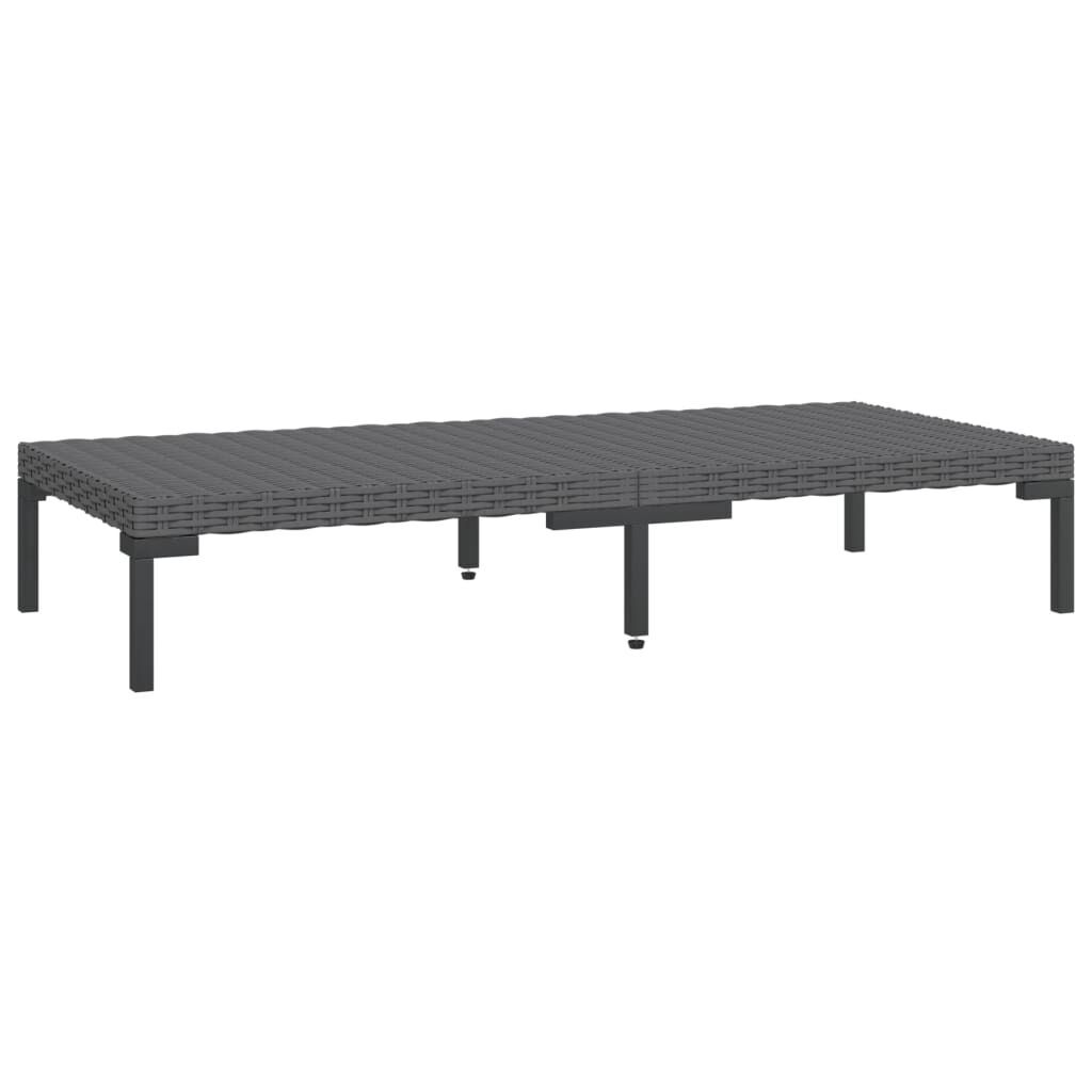 Garden Coffee Table Dark Grey Half Round Poly Rattan Garden Coffee Table Dark Grey Half Round Poly Rattan