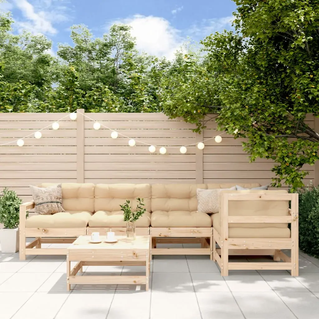 6 Piece Garden Lounge Set with Cushions Solid Wood 6 Piece Garden Lounge Set with Cushions Solid Wood
