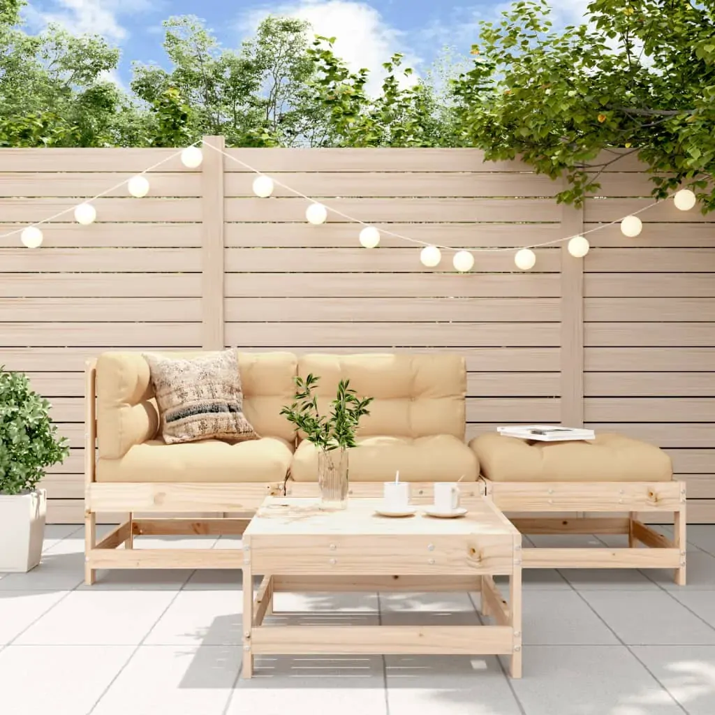 4 Piece Garden Lounge Set with Cushions Solid Wood 4 Piece Garden Lounge Set with Cushions Solid Wood