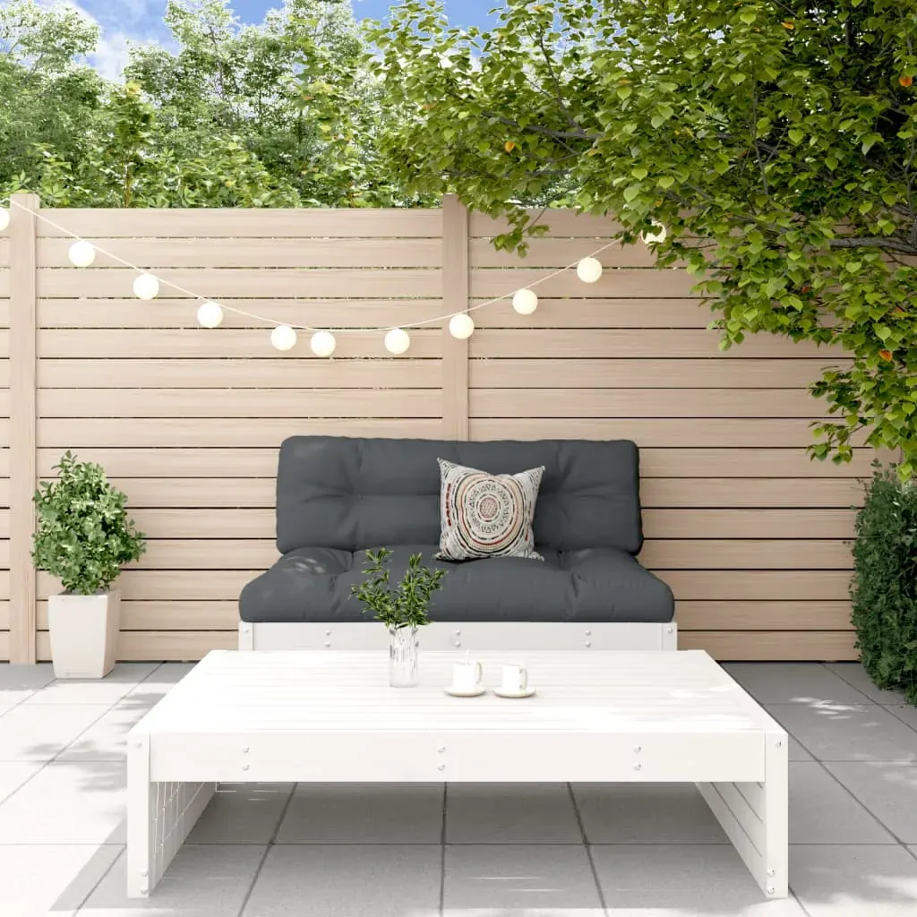 2 Piece Garden Lounge Set with Cushions White Solid Wood 2 Piece Garden Lounge Set with Cushions White Solid Wood