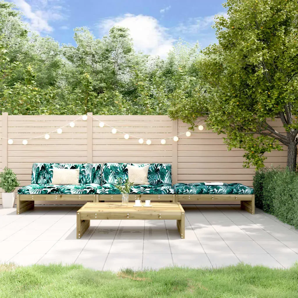 4 Piece Garden Lounge Set with Cushions Impregnated Wood Pine 4 Piece Garden Lounge Set with Cushions Impregnated Wood Pine