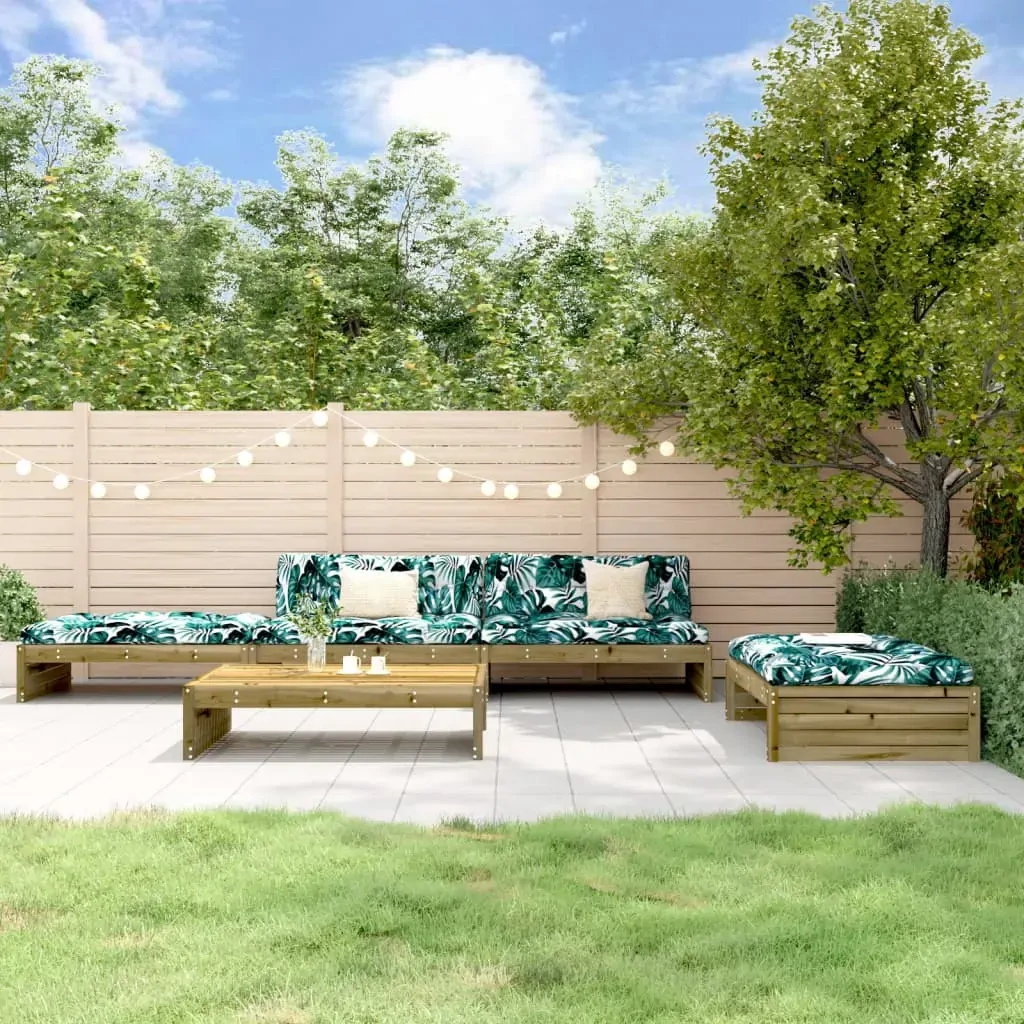 5 Piece Garden Lounge Set with Cushions Impregnated Wood Pine 5 Piece Garden Lounge Set with Cushions Impregnated Wood Pine