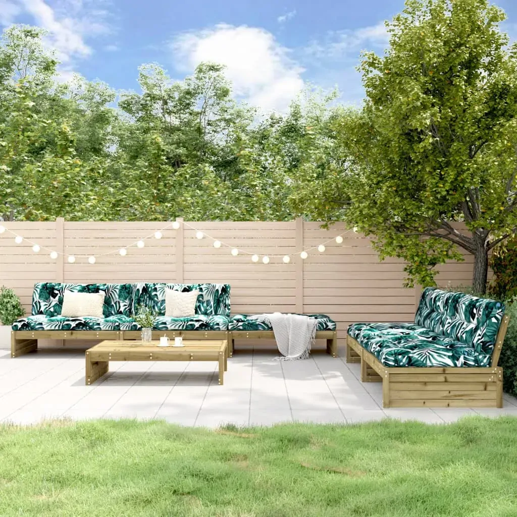 6 Piece Garden Lounge Set with Cushions Impregnated Wood Pine 6 Piece Garden Lounge Set with Cushions Impregnated Wood Pine
