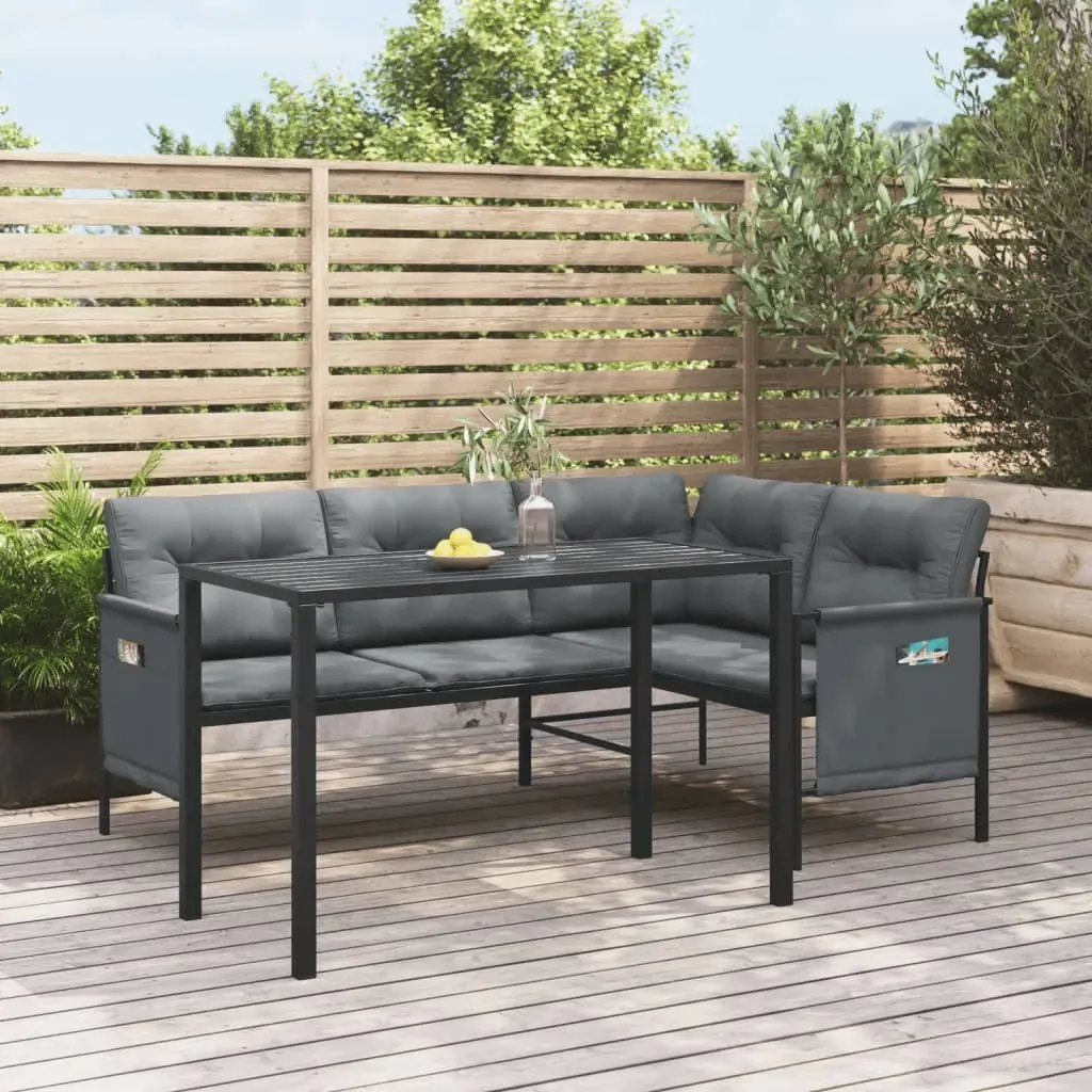 2 Piece Garden Dining Set Anthracite Steel 2 Piece Garden Dining Set Anthracite Steel