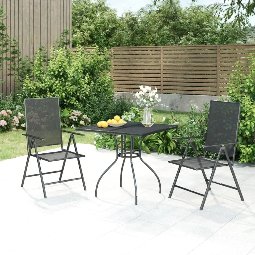 3 Piece Garden Dining Set Anthracite Steel 3 Piece Garden Dining Set Anthracite Steel