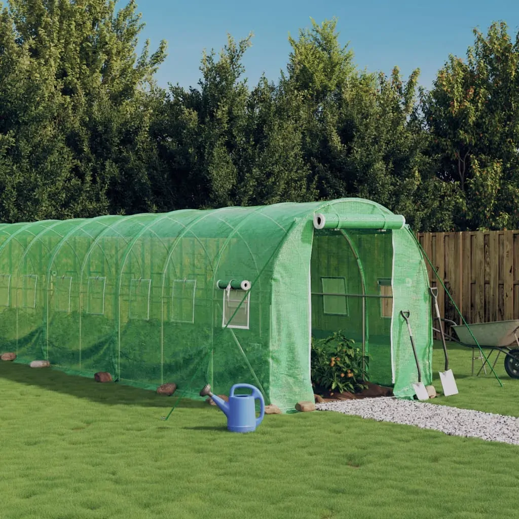 Greenhouse with Steel Frame Green 44 m² 22x2x2 m Greenhouse with Steel Frame Green 44 m² 22x2x2 m