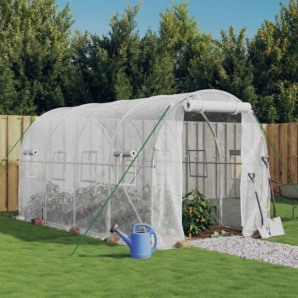 Greenhouse with Steel Frame White 8 m² 4x2x2 m Greenhouse with Steel Frame White 8 m² 4x2x2 m
