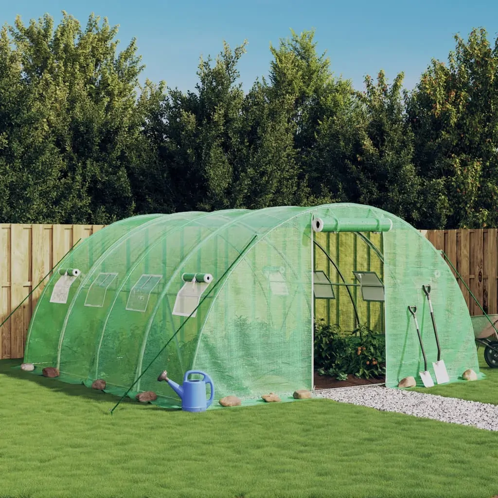 Greenhouse with Steel Frame Green 16 m² 4x4x2 m Greenhouse with Steel Frame Green 16 m² 4x4x2 m