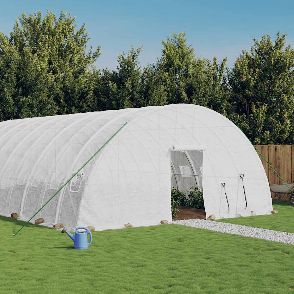 Greenhouse with Steel Frame White 36 m² 6x6x2.85 m Greenhouse with Steel Frame White 36 m² 6x6x2.85 m