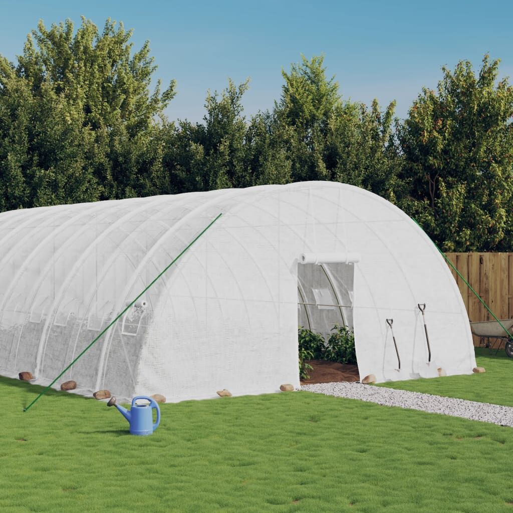 Greenhouse with Steel Frame White 144 m² 24x6x2.85 m Greenhouse with Steel Frame White 144 m² 24x6x2.85 m