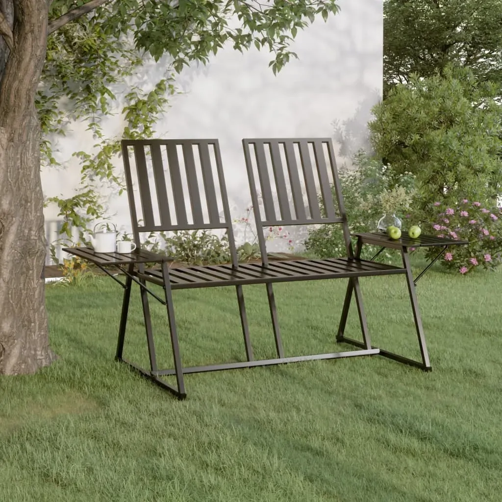 2-Seater Garden Bench 165 cm Black Steel 2-Seater Garden Bench 165 cm Black Steel