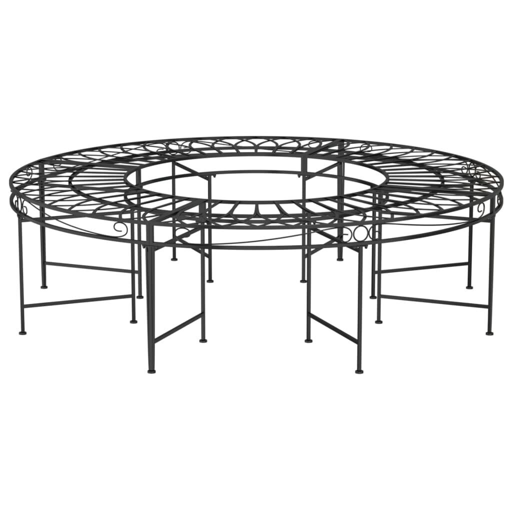 Round Tree Bench Ø160 cm Black Steel Round Tree Bench Ø160 cm Black Steel