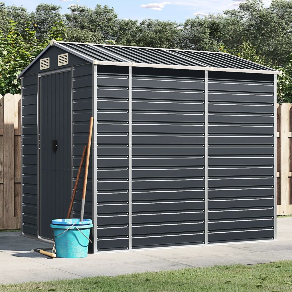 Garden Shed Anthracite 191x215x198 cm Galvanised Steel Garden Shed Anthracite 191x215x198 cm Galvanised Steel