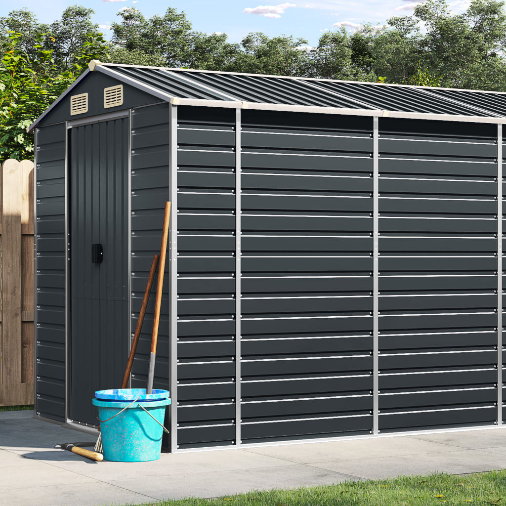 Garden Shed Anthracite 191x470x198 cm Galvanised Steel Garden Shed Anthracite 191x470x198 cm Galvanised Steel