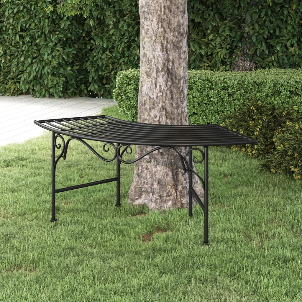 Tree Bench 113 cm Black Steel Tree Bench 113 cm Black Steel