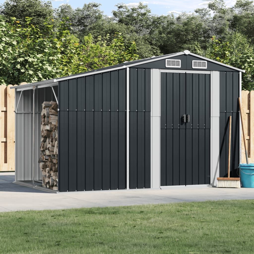 Garden Shed Anthracite 277x192.5x179 cm Galvanised Steel Garden Shed Anthracite 277x192.5x179 cm Galvanised Steel