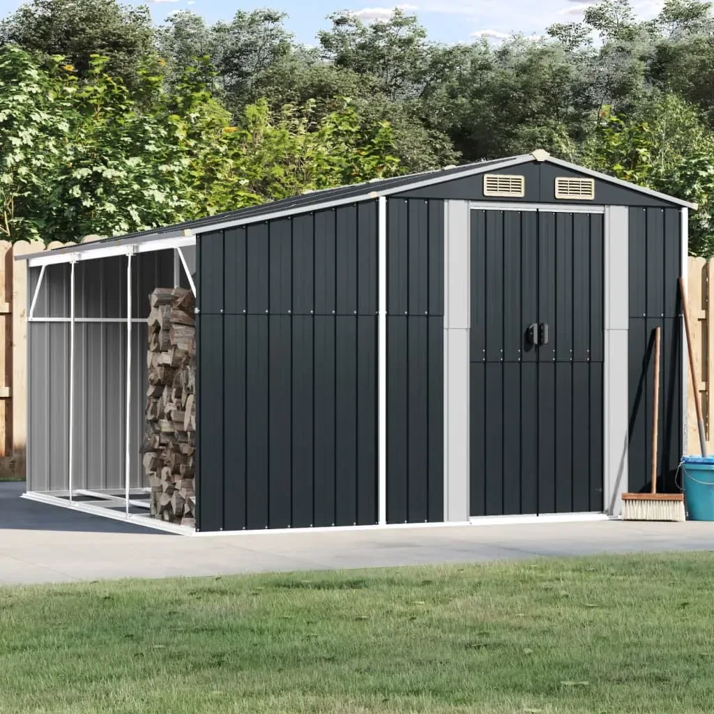 Garden Shed Anthracite 277x279x179 cm Galvanised Steel Garden Shed Anthracite 277x279x179 cm Galvanised Steel