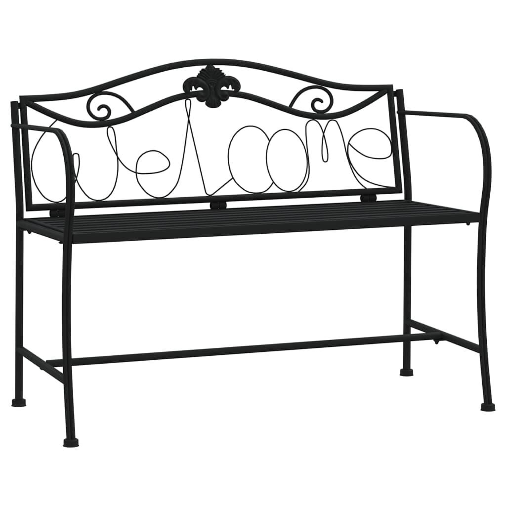 2-Seater Garden Bench 104 cm Black Steel 2-Seater Garden Bench 104 cm Black Steel