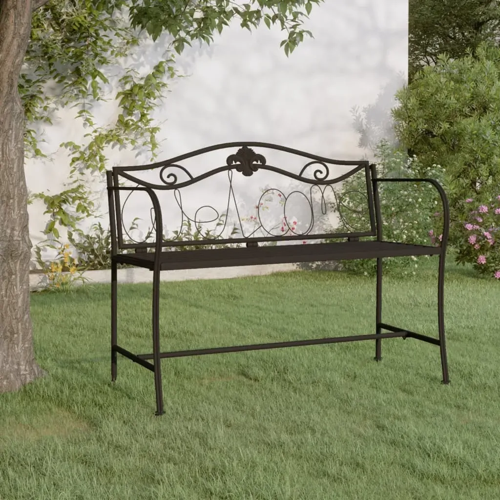 2-Seater Garden Bench 104 cm Black Steel 2-Seater Garden Bench 104 cm Black Steel