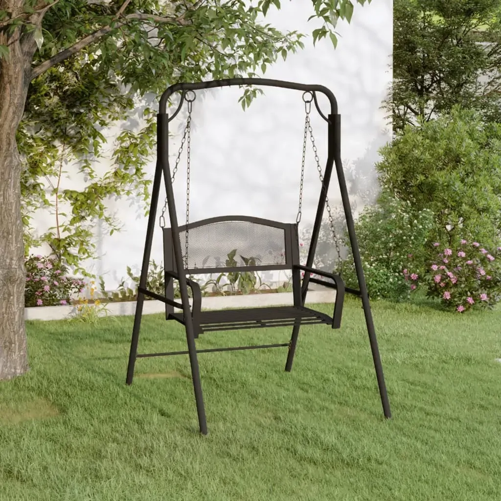 Swing Bench 124 cm Black Steel Swing Bench 124 cm Black Steel