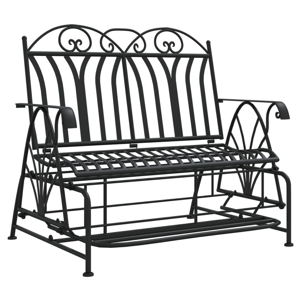 2-Seater Glider Bench 114 cm Black Steel 2-Seater Glider Bench 114 cm Black Steel