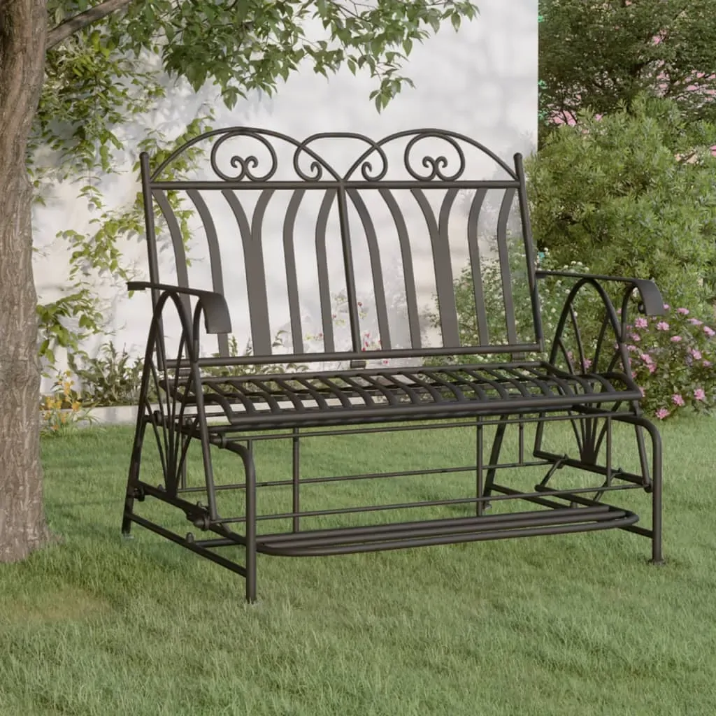 2-Seater Glider Bench 114 cm Black Steel 2-Seater Glider Bench 114 cm Black Steel