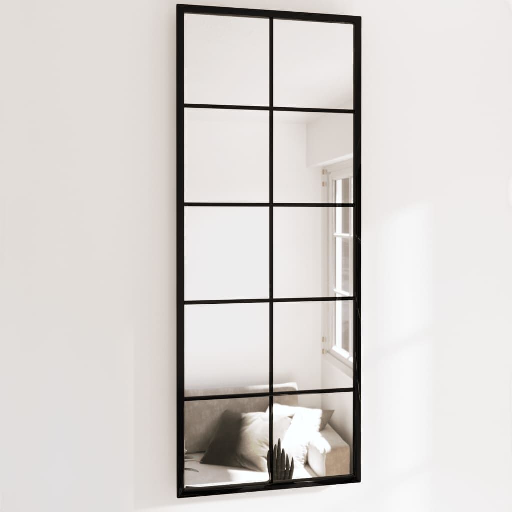 Wall Mirrors 2 pcs Black 100x40 cm Metal Wall Mirrors 2 pcs Black 100x40 cm Metal