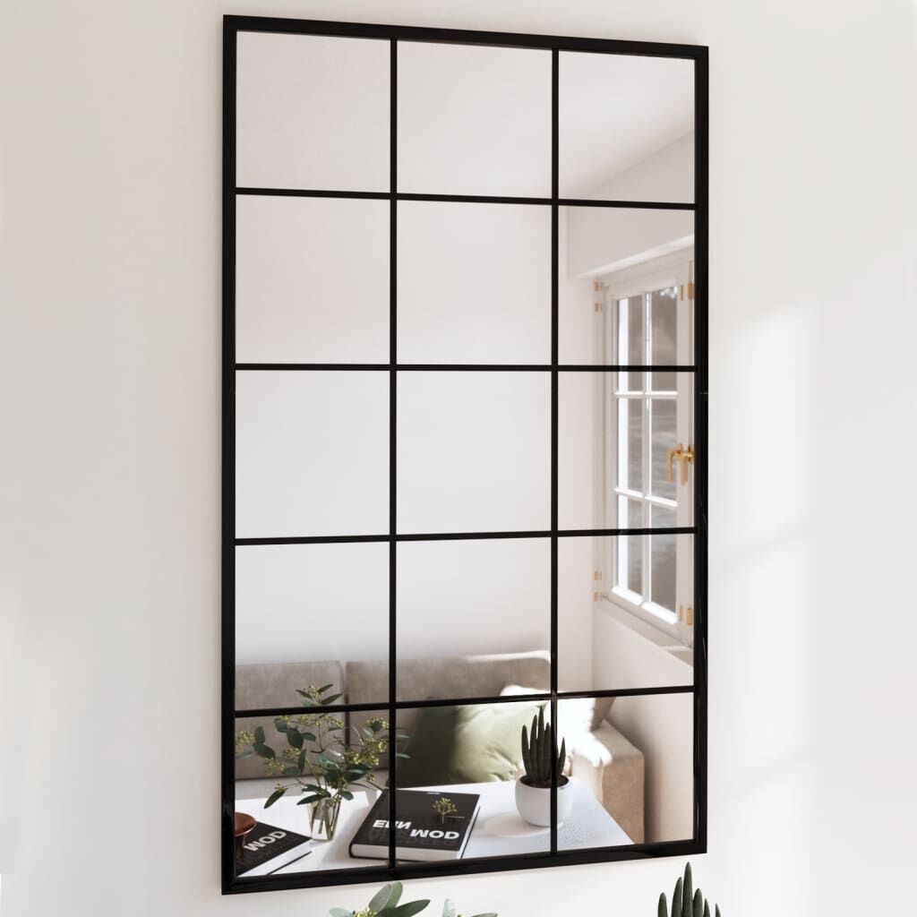 Wall Mirrors 2 pcs Black 100x60 cm Metal Wall Mirrors 2 pcs Black 100x60 cm Metal