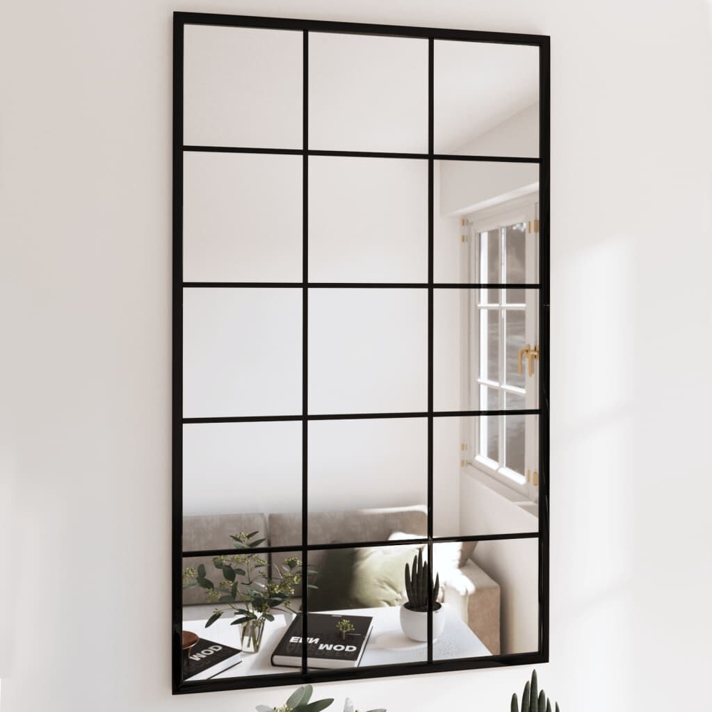 Wall Mirrors 6 pcs Black 100x60 cm Metal Wall Mirrors 6 pcs Black 100x60 cm Metal