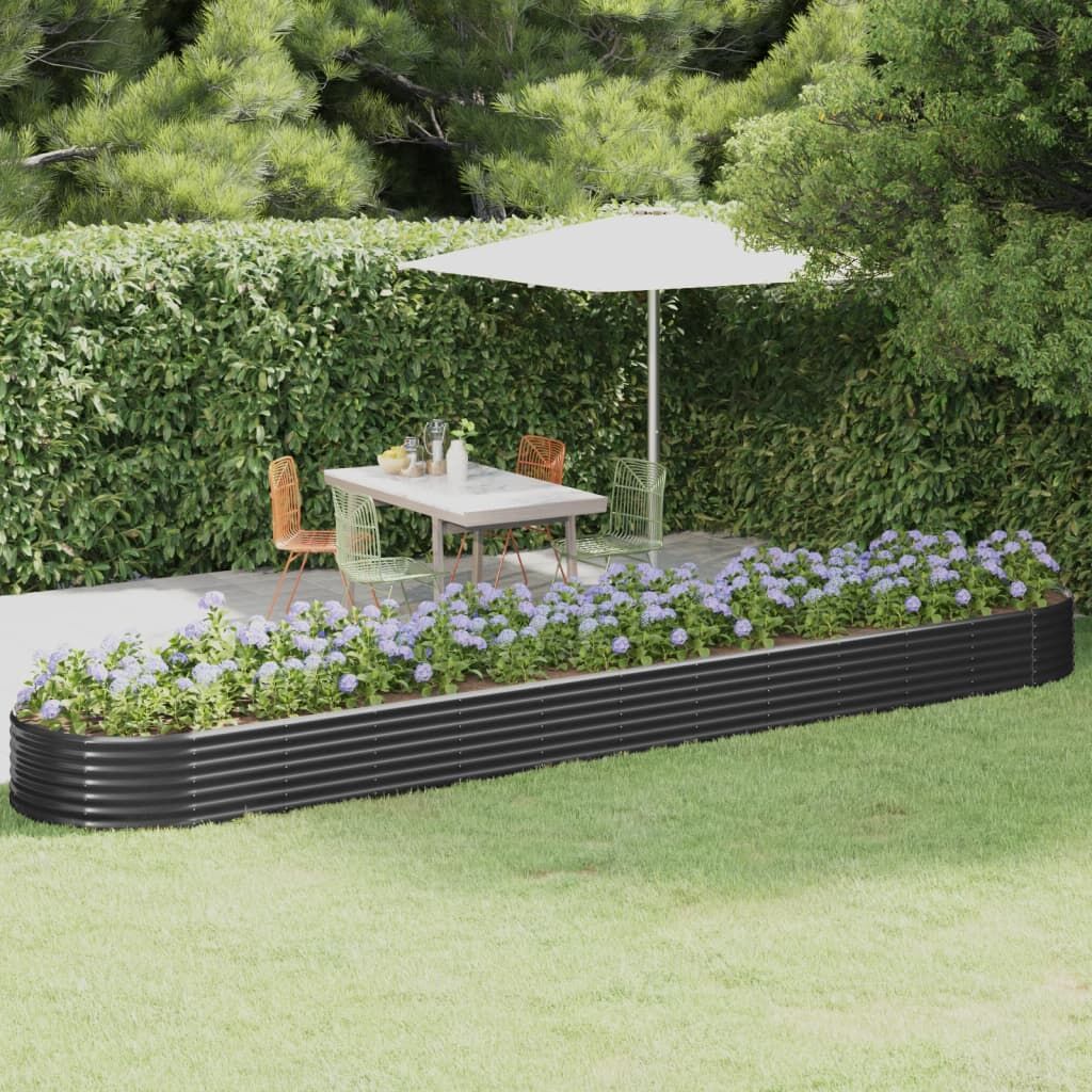 Garden Raised Bed Powder-coated Steel 507x100x36 cm Anthracite Garden Raised Bed Powder-coated Steel 507x100x36 cm Anthracite