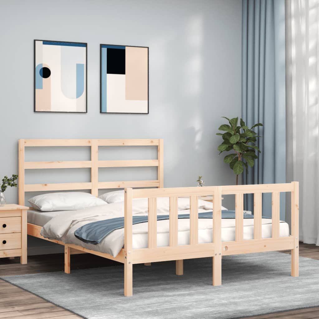 Bed Frame without Mattress 135x190 cm Solid Wood Pine Bed Frame without Mattress 135x190 cm Solid Wood Pine