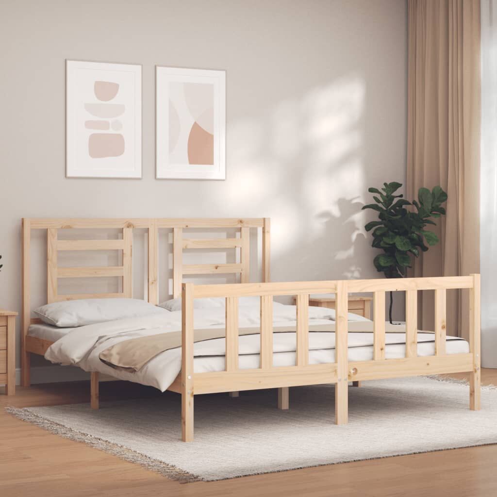 Bed Frame without Mattress 150x200 cm Solid Wood Pine Bed Frame without Mattress 150x200 cm Solid Wood Pine