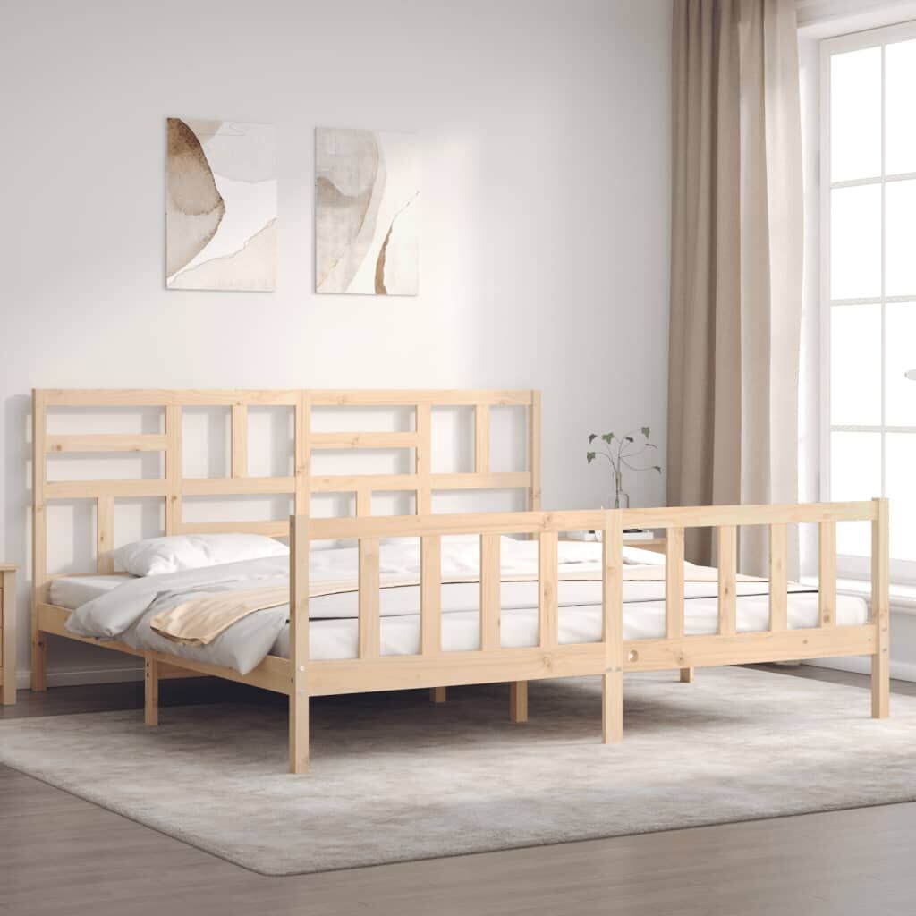 Bed Frame without Mattress 183x203 cm King Solid Wood Pine Bed Frame without Mattress 183x203 cm King Solid Wood Pine