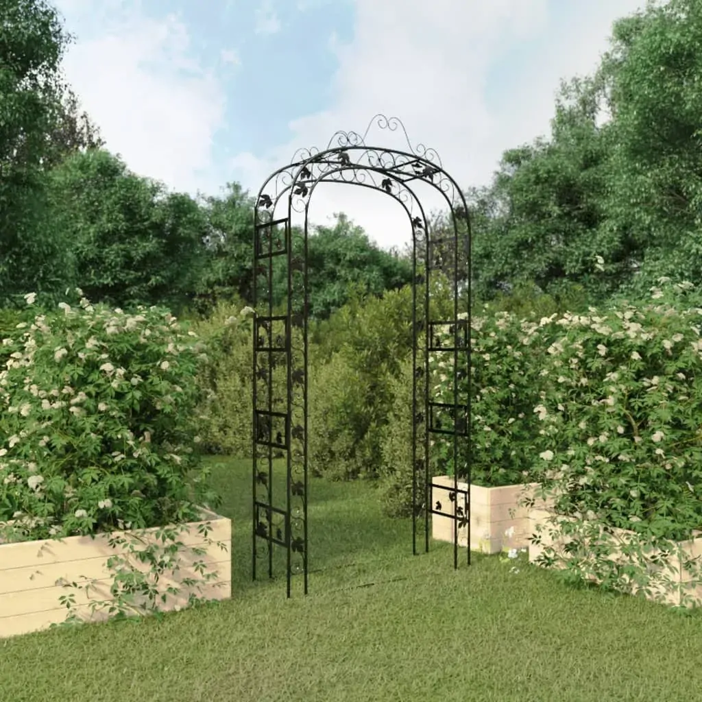 Garden Arch Black 116x45x240 cm Steel Garden Arch Black 116x45x240 cm Steel