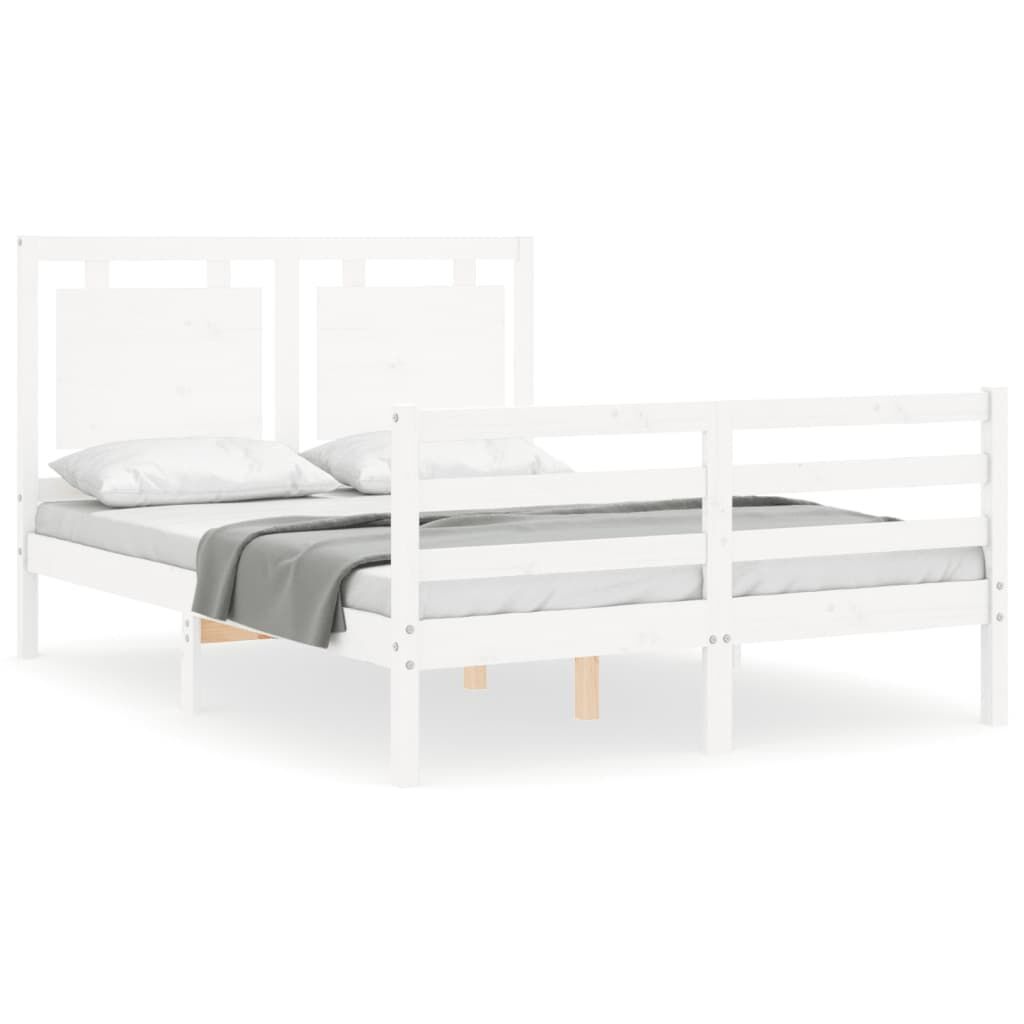 Bed Frame without Mattress White 135x190 cm Solid Wood Bed Frame without Mattress White 135x190 cm Solid Wood
