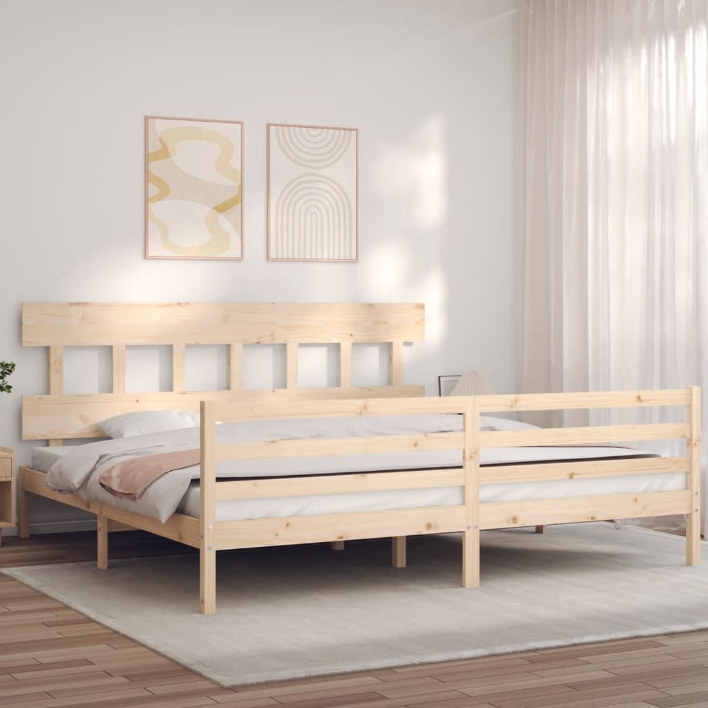 Bed Frame without Mattress 183x203 cm King Solid Wood Bed Frame without Mattress 183x203 cm King Solid Wood