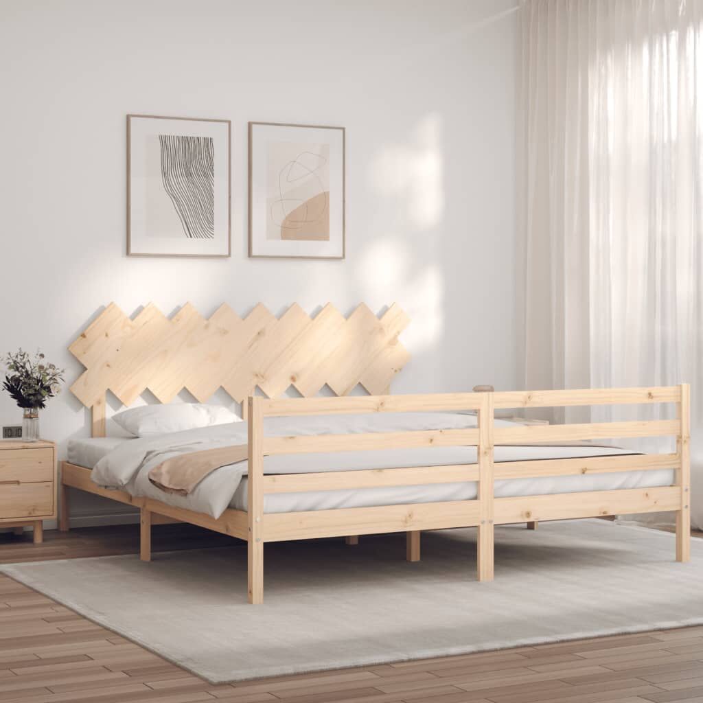 Bed Frame without Mattress 183x203 cm King Solid Wood Bed Frame without Mattress 183x203 cm King Solid Wood