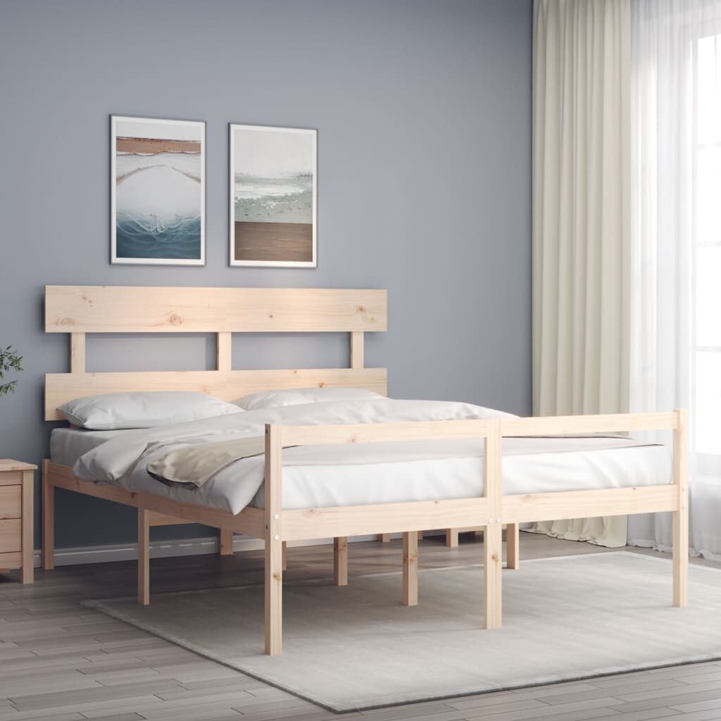 Senior Bed without Mattress 150x200 cm Solid Wood Senior Bed without Mattress 150x200 cm Solid Wood