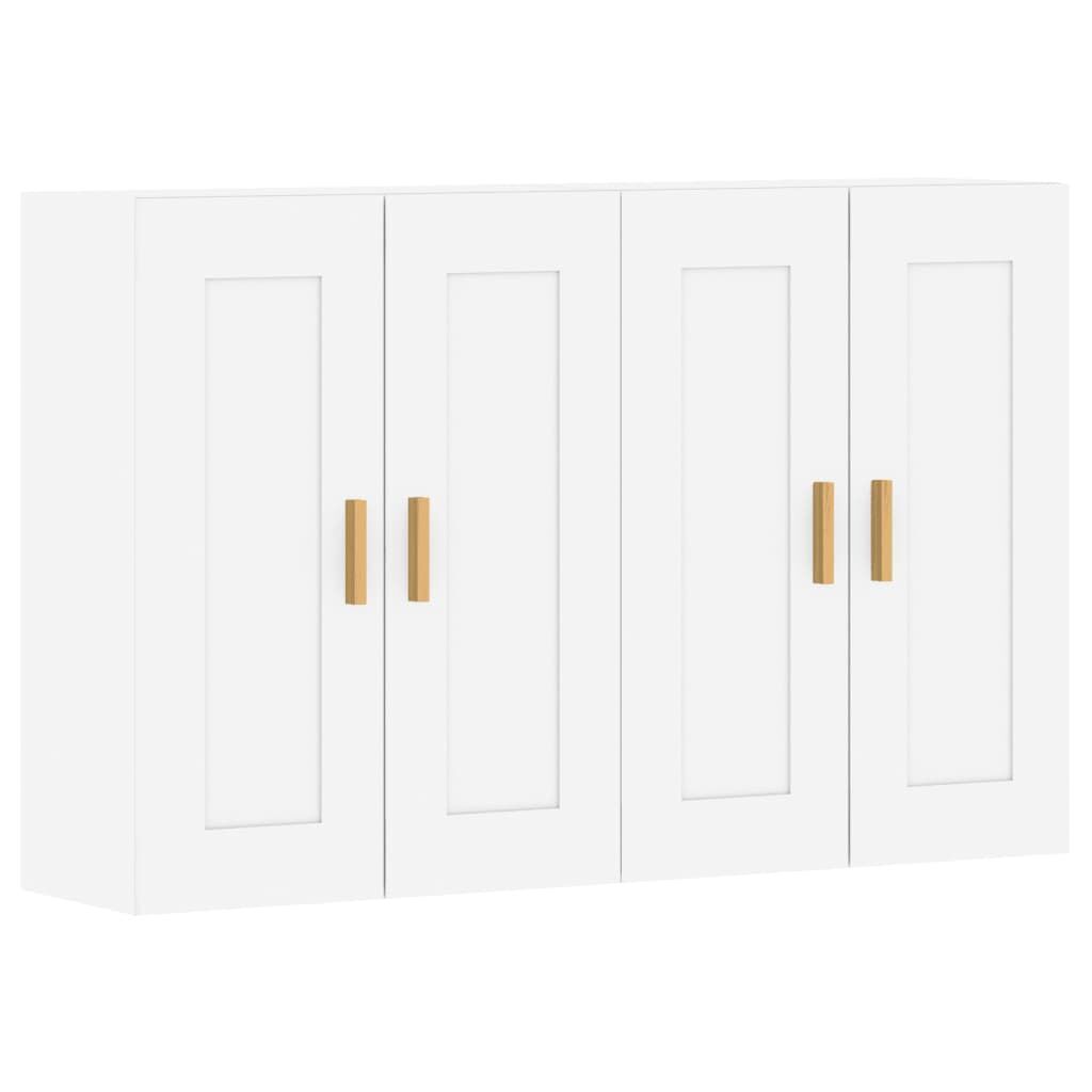 Wall Mounted Cabinets 2 pcs White Engineered Wood Wall Mounted Cabinets 2 pcs White Engineered Wood