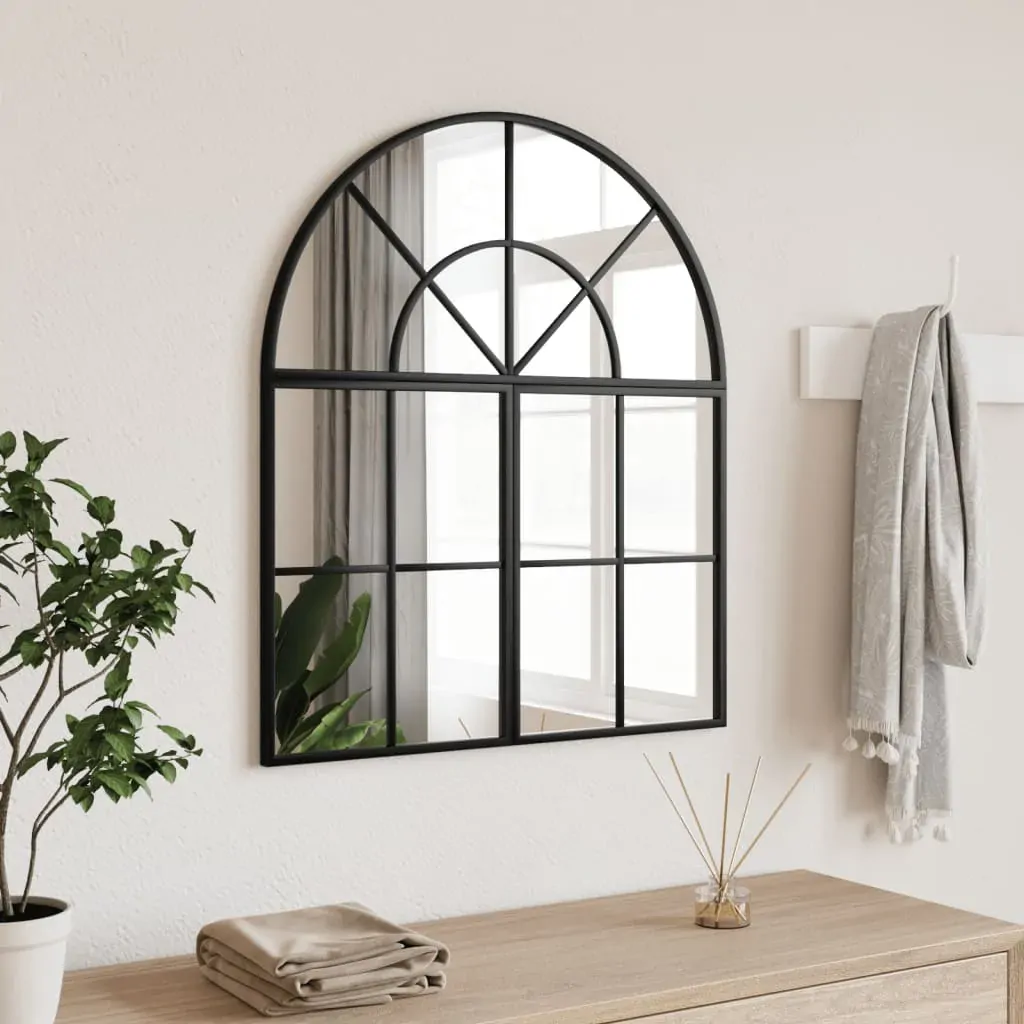 Wall Mirror Black 60x70 cm Arch Iron Wall Mirror Black 60x70 cm Arch Iron