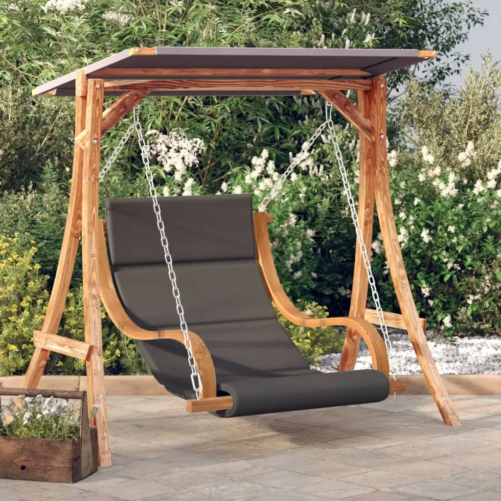 Swing Chair with Cushion and Canopy Solid Wood Spruce Swing Chair with Cushion and Canopy Solid Wood Spruce