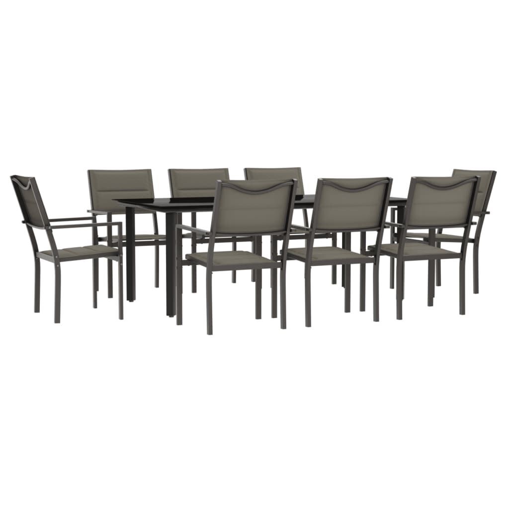 5 Piece Garden Dining Set Black Steel and Textilene 5 Piece Garden Dining Set Black Steel and Textilene