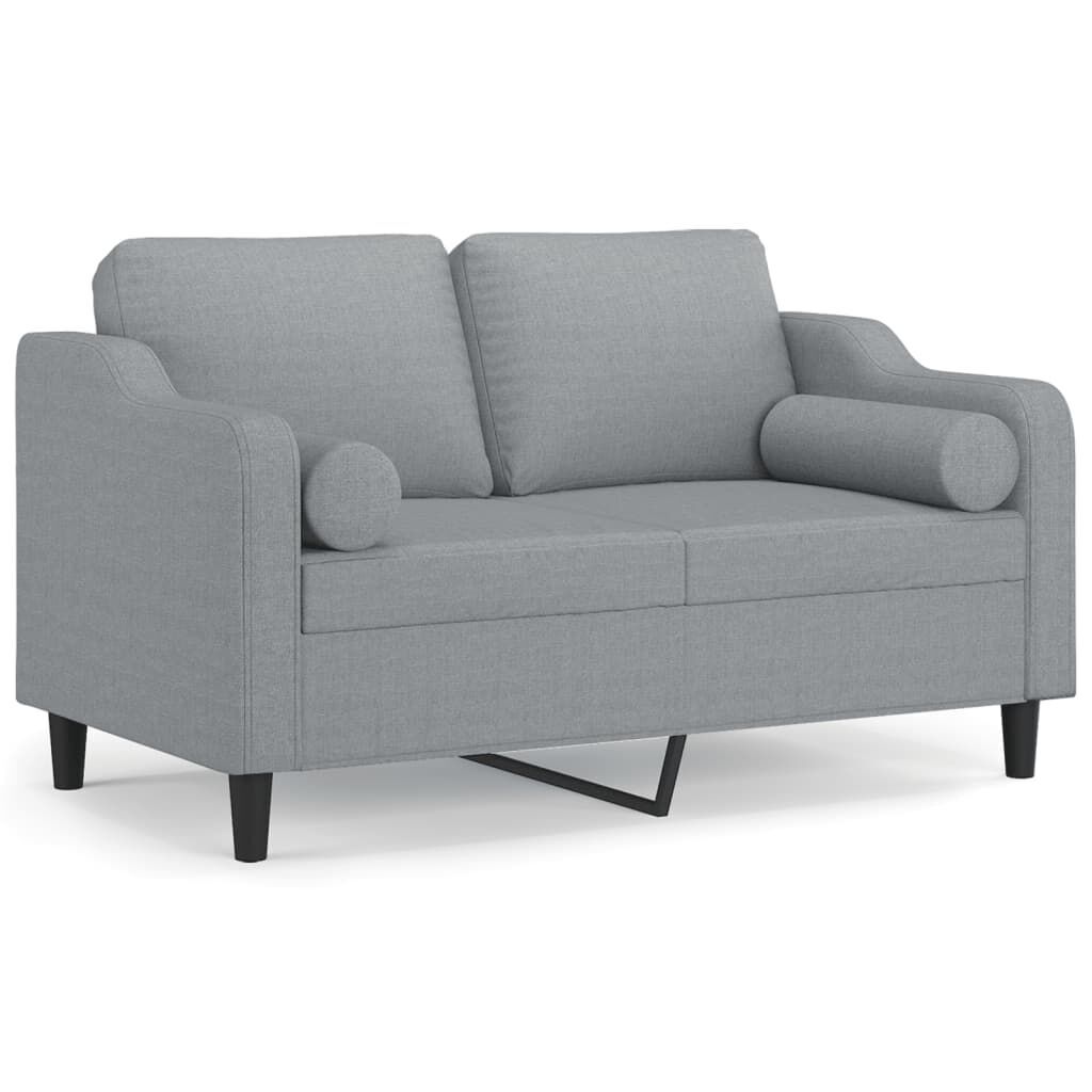2-Seater Sofa with Throw Pillows Light Grey 120 cm Fabric 2-Seater Sofa with Throw Pillows Light Grey 120 cm Fabric