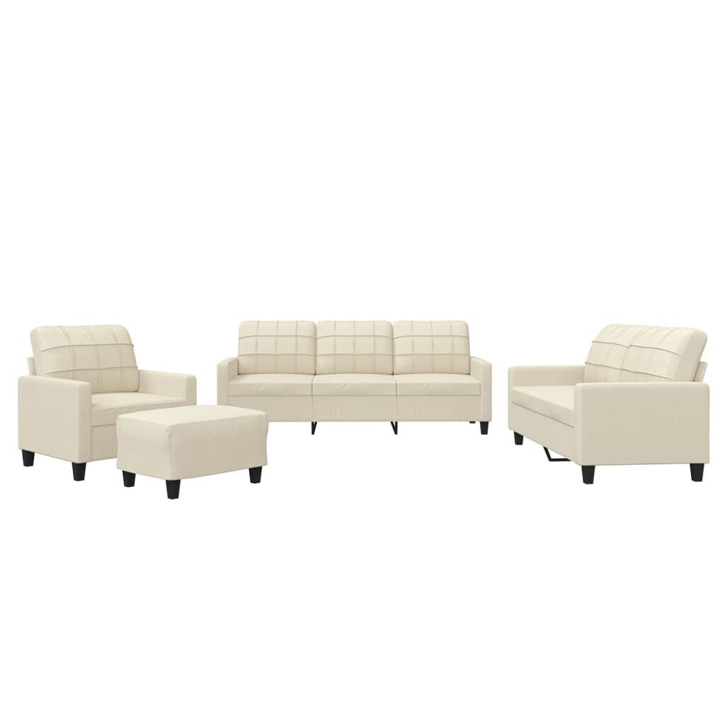 4 Piece Sofa Set with Cushions Cream Faux Leather 4 Piece Sofa Set with Cushions Cream Faux Leather
