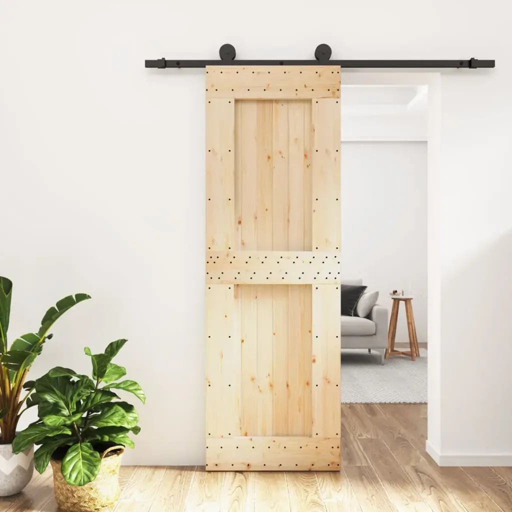 Sliding Door with Hardware Set 70x210 cm Solid Wood Pine Sliding Door with Hardware Set 70x210 cm Solid Wood Pine