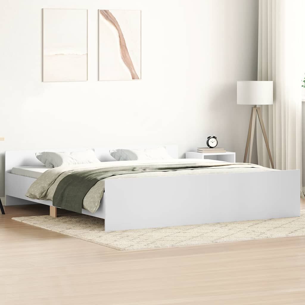 Bed Frame without Mattress White 183x203 cm King Bed Frame without Mattress White 183x203 cm King