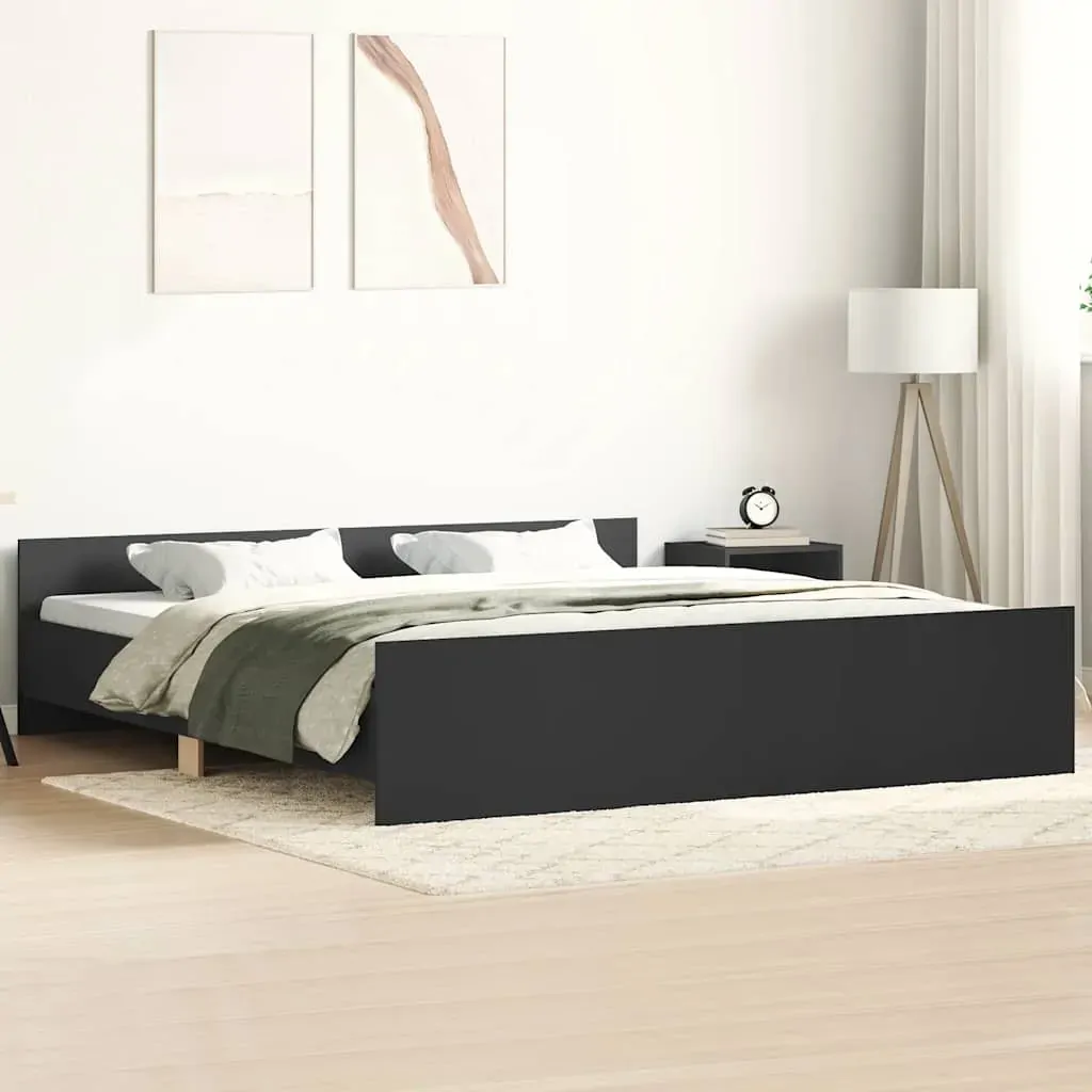 Bed Frame without Mattress Black 183x203 cm King Bed Frame without Mattress Black 183x203 cm King