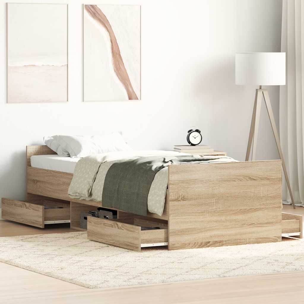Bed Frame without Mattress Sonoma Oak 90x190 cm Bed Frame without Mattress Sonoma Oak 90x190 cm
