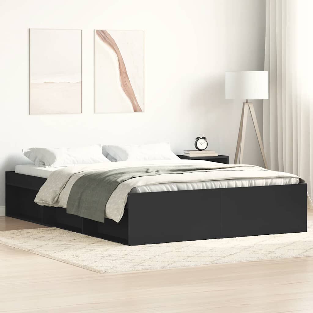 Bed Frame without Mattress Black 150x200 cm Bed Frame without Mattress Black 150x200 cm