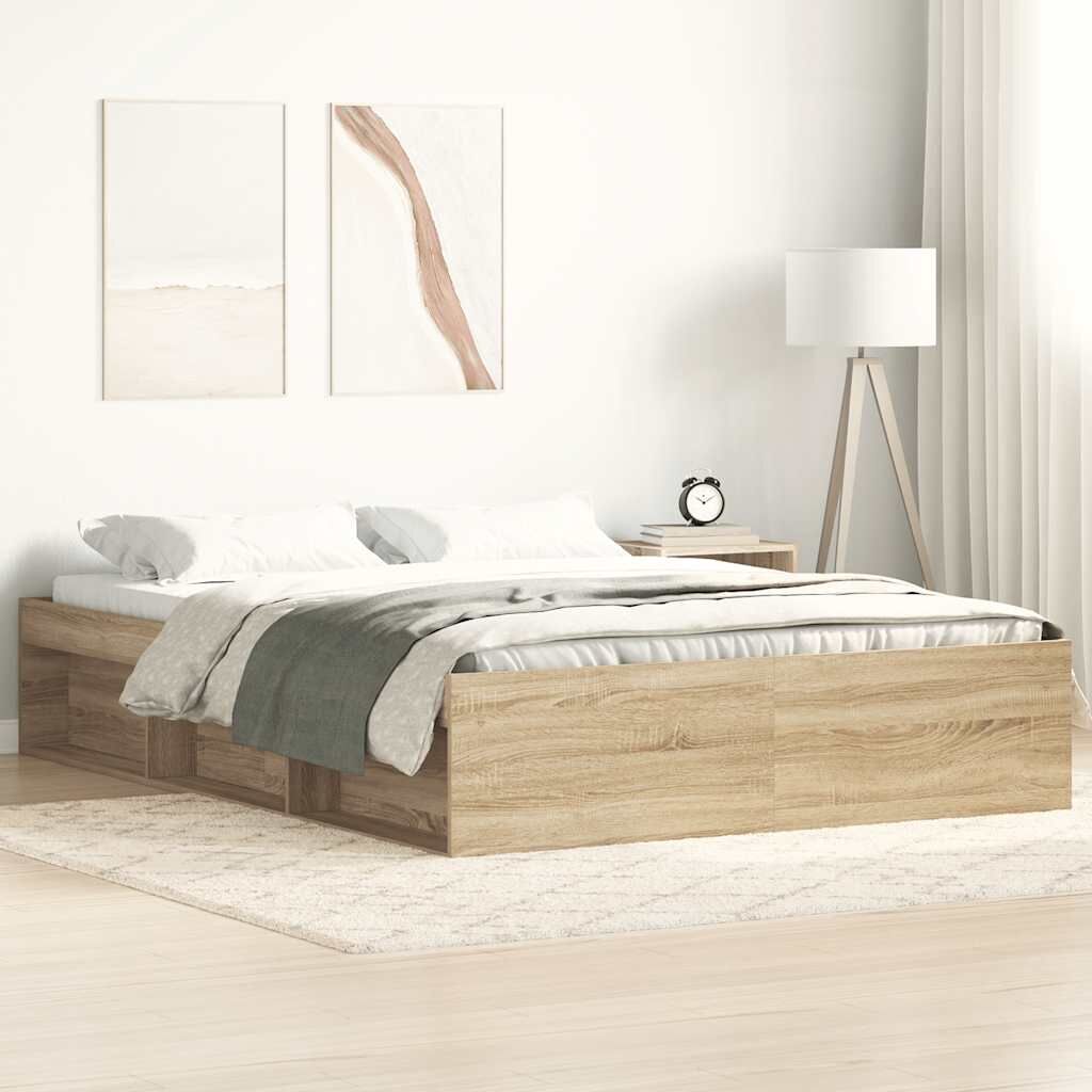 Bed Frame without Mattress Sonoma Oak 150x200 cm Bed Frame without Mattress Sonoma Oak 150x200 cm